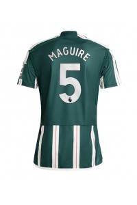 Manchester United Harry Maguire #5 Jalkapallovaatteet Vieraspaita 2023-24 Lyhythihainen